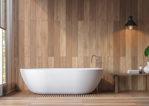Non solo parquet: come arredare il bagno con il legno