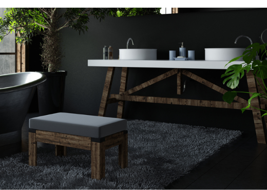 Legno protagonista, arte povera in bagno