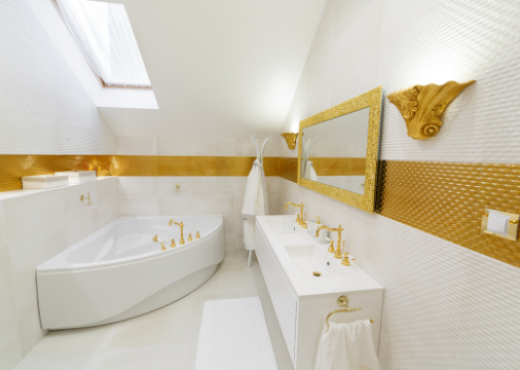 Bagno effetto gold, il lusso del benessere